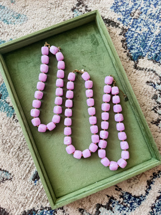 Chunky Beaded Necklace - Lilac