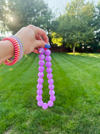 Chunky Beaded Necklace - Purple