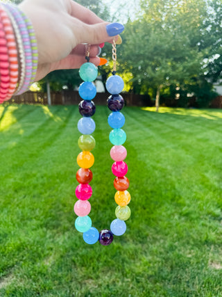 Chunky Beaded Necklace - Rainbow Multi