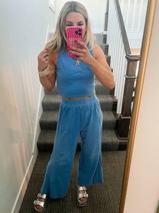 Farrah Pant Set in Coastal Blue