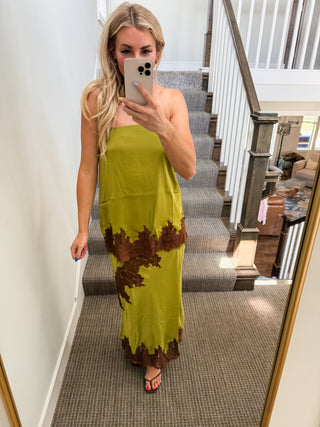 Kyra Lace Maxi Skirt in Green