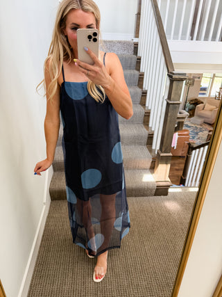 Astrid Polka Dot Sheer Layer Maxi Dress