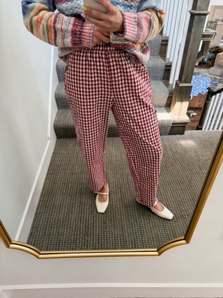 Carson Plaid Pants in Cherry/Cream