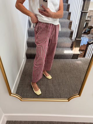 Carson Plaid Pants in Cherry/Cream