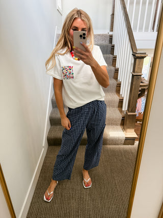 Carson Plaid Pants in Blue/Navy