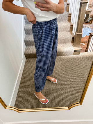 Carson Plaid Pants in Blue/Navy