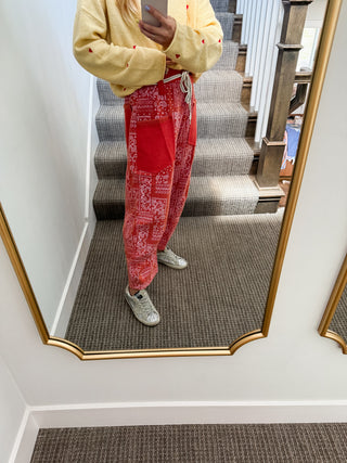Lonnie Bandana Print Barrel Pants