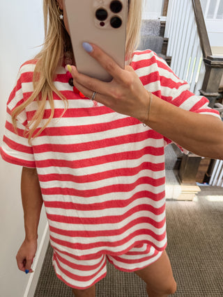 Urma Terry Cloth Stripe Short Set