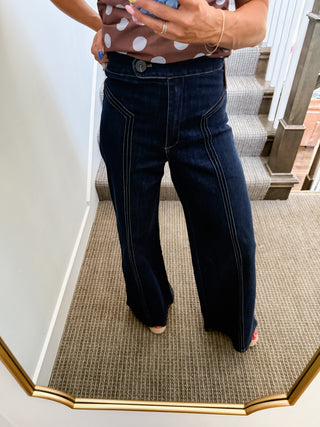 Selma Wide Leg Denim in Dark Wash