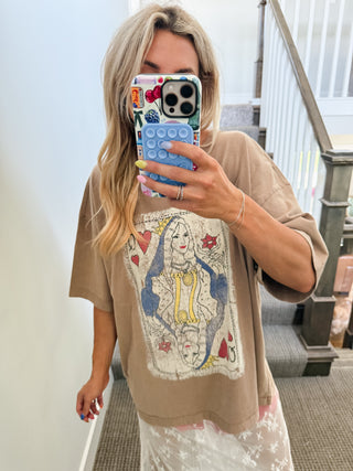 Alice Graphic Tee in Mocha