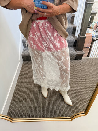 Hollyn Sheer Lace Wrap Skirt