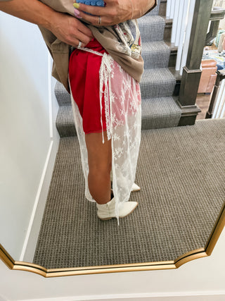 Hollyn Sheer Lace Wrap Skirt