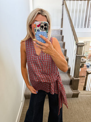 Rita Stripe Side Tie Top
