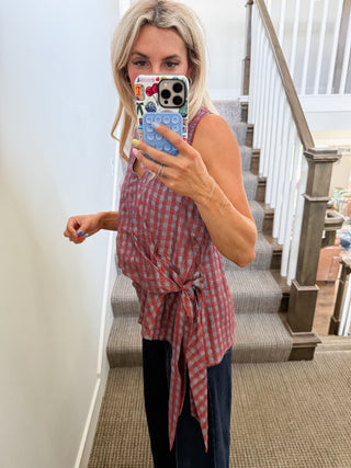 Rita Stripe Side Tie Top