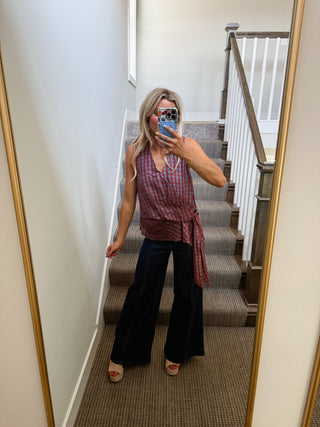 Rita Stripe Side Tie Top