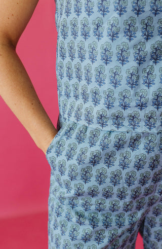 Bryden Floral Pant Set in Blue