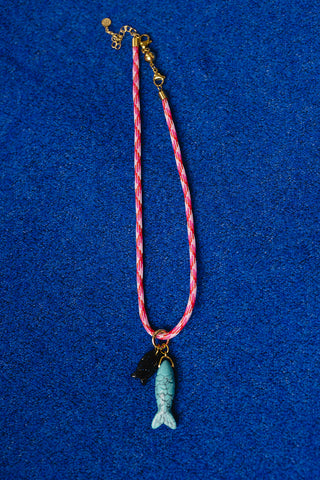Blakely Pink/Red Cord Necklace - RESTOCK