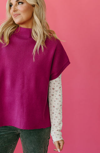 Lowen Short Sleeve Sweater in Orchid