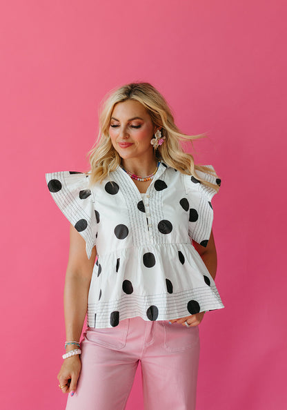 Jessica Day Polka Dot Top