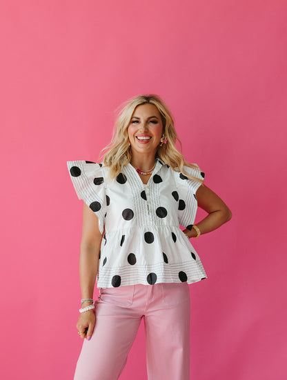 Jessica Day Polka Dot Top