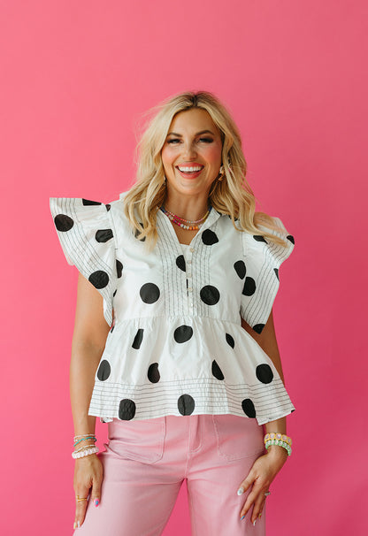 Jessica Day Polka Dot Top