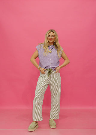 Sleeveless Piper Cardigan in Lavender