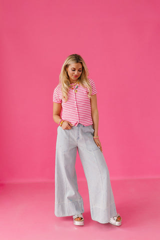 Quincy Studded Wide Leg Denim