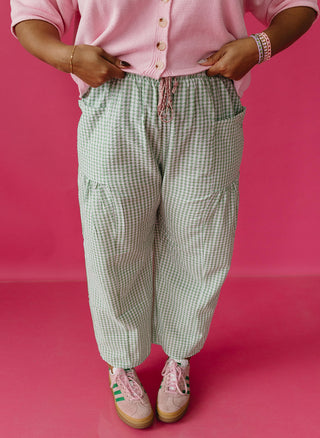 Jenn Gingham Pants in Green