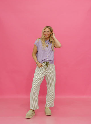 Sleeveless Piper Cardigan in Lavender