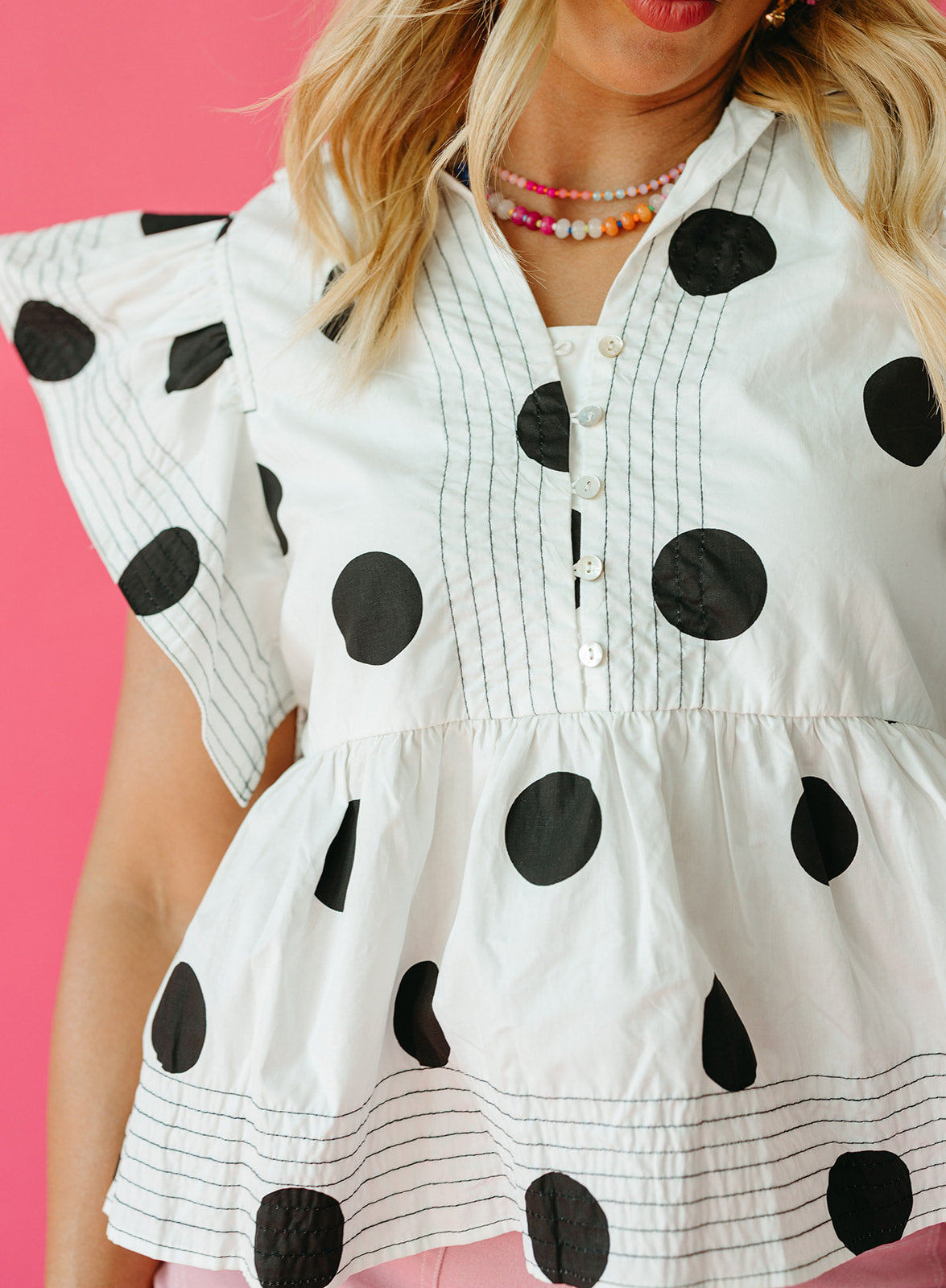 Jessica Day Polka Dot Top