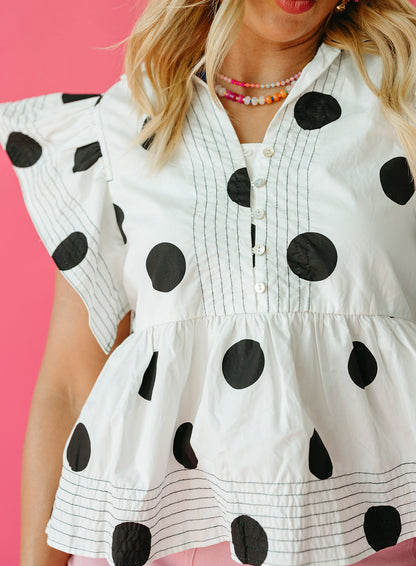 Jessica Day Polka Dot Top