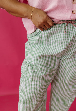Jenn Gingham Pants in Green