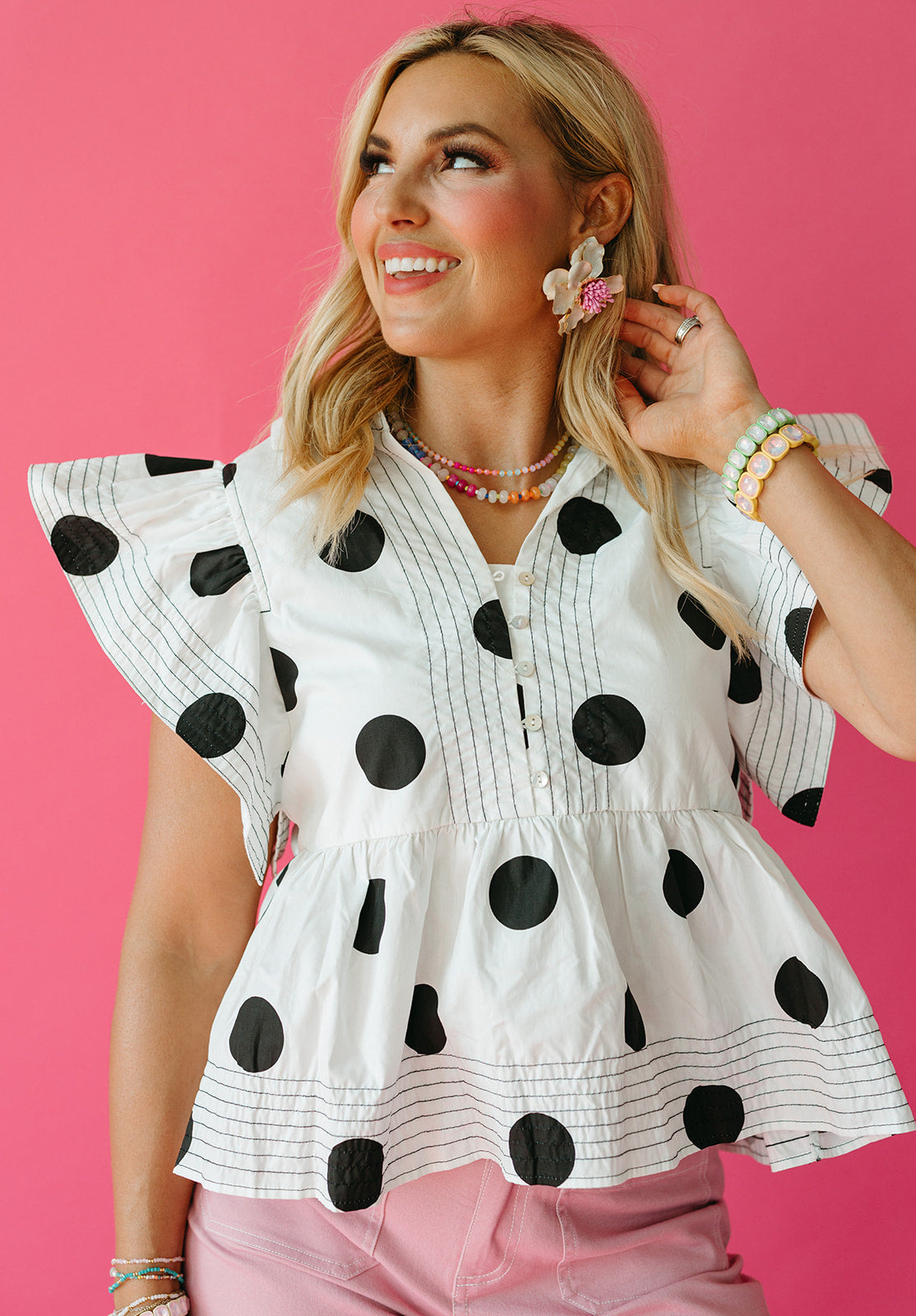 Jessica Day Polka Dot Top