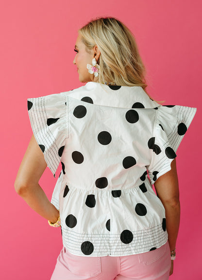 Jessica Day Polka Dot Top