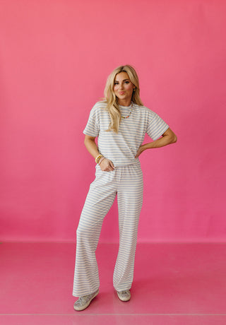 Ramsey Stripe Lounge Pants in Light Blue