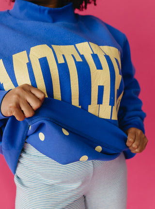 Mother Polka Dot Reversible Mock Neck Sweatshirt