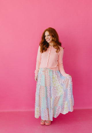 Mary Patchwork Midi Skirt
