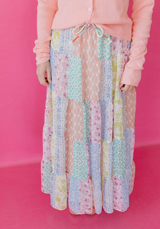 Mary Patchwork Midi Skirt