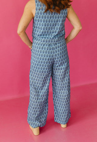 Bryden Floral Pant Set in Blue