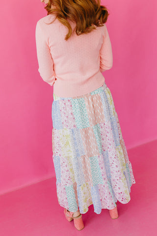 Mary Patchwork Midi Skirt