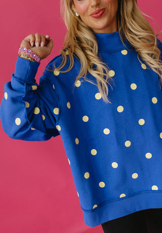 Mother Polka Dot Reversible Mock Neck Sweatshirt