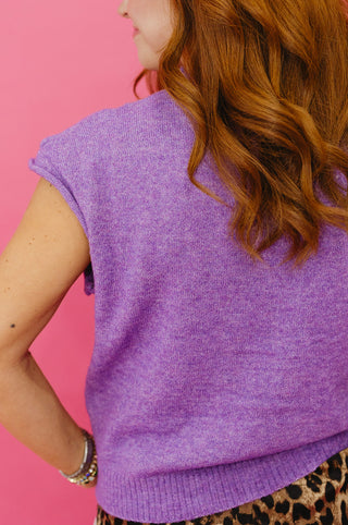 Sleeveless Piper Cardigan in Purple