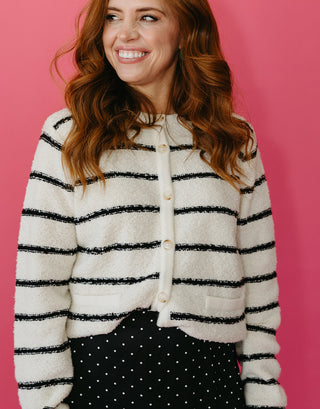 Aria Stripe Knit Cardigan