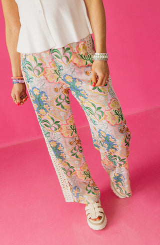 Sam Garden Party Crochet Trim Pants