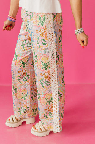 Sam Garden Party Crochet Trim Pants