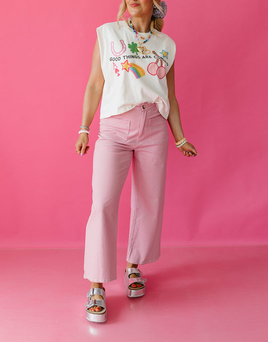 Lillian Pink Twill Pants