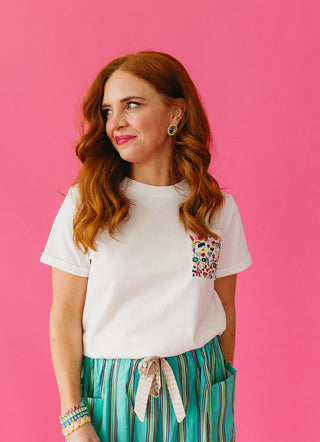 Esmerelda Embroidered Pocket Tee