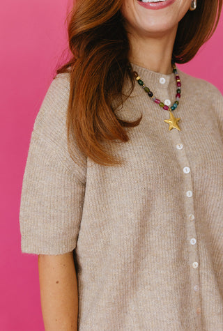 Rowan Cardigan In Taupe