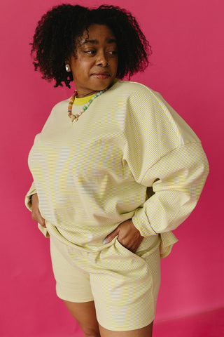 Mika Striped Tunic Top in Lime Green