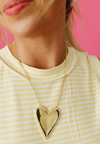 Cameron Knit Tank Top In Yellow/White